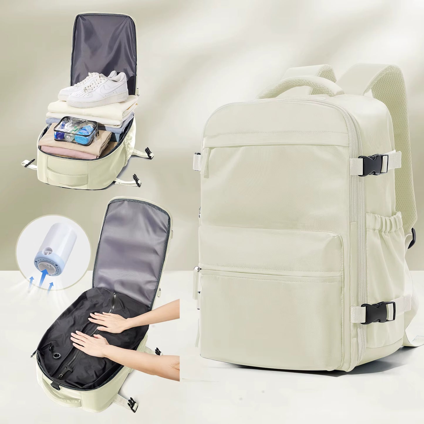 Ultimate Expandable Vacuum Backpack - Large Capacity Business & Travel Bag for Men & Women, Perfect for Laptops & School Essentials