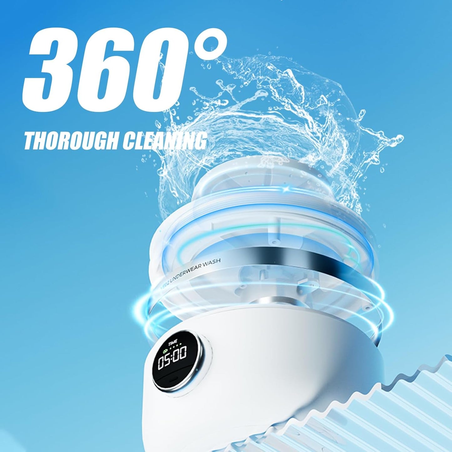Wireless Washing Machine Portable Underwear Cleaner 1L Mini Socks Washing Machine Dehydratable Laundry Bucket