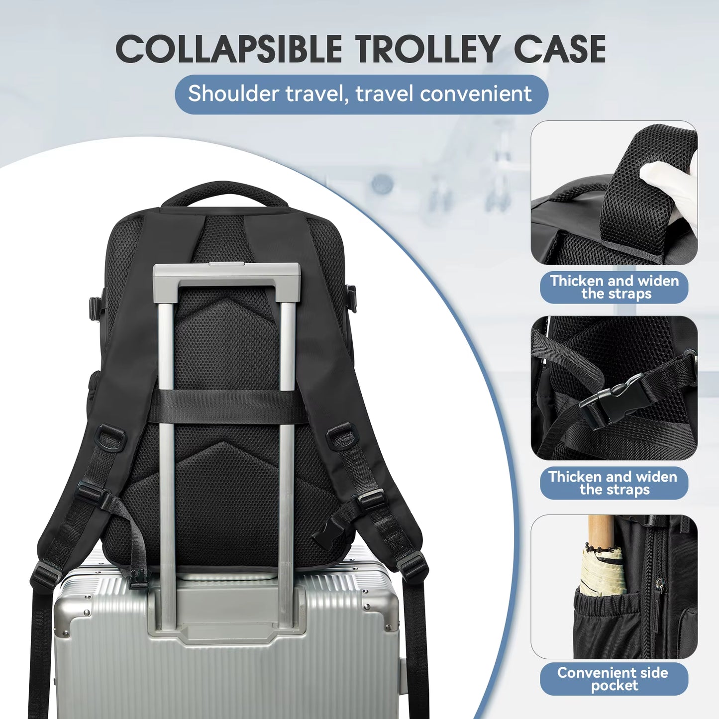 Ultimate Expandable Vacuum Backpack - Large Capacity Business & Travel Bag for Men & Women, Perfect for Laptops & School Essentials