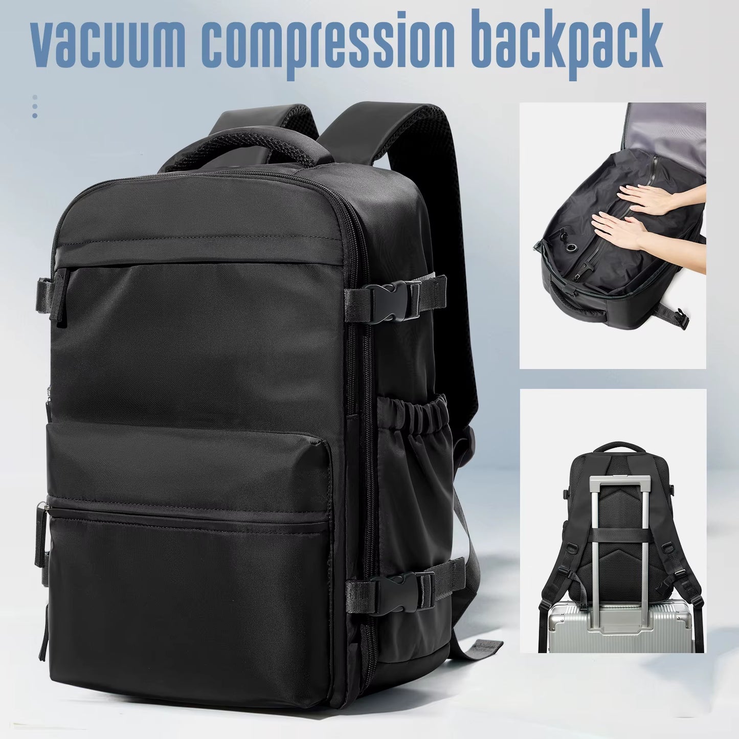 Ultimate Expandable Vacuum Backpack - Large Capacity Business & Travel Bag for Men & Women, Perfect for Laptops & School Essentials