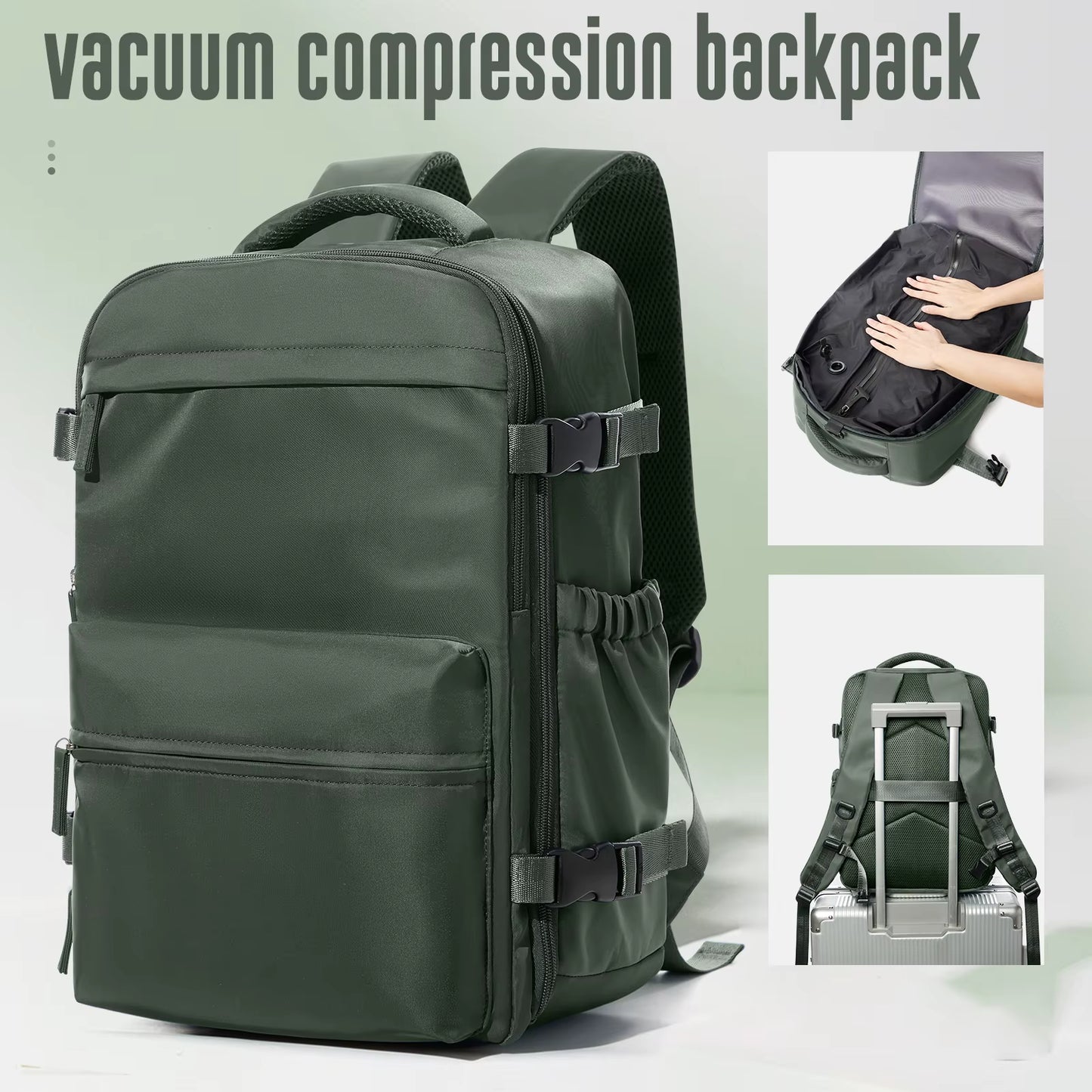Ultimate Expandable Vacuum Backpack - Large Capacity Business & Travel Bag for Men & Women, Perfect for Laptops & School Essentials
