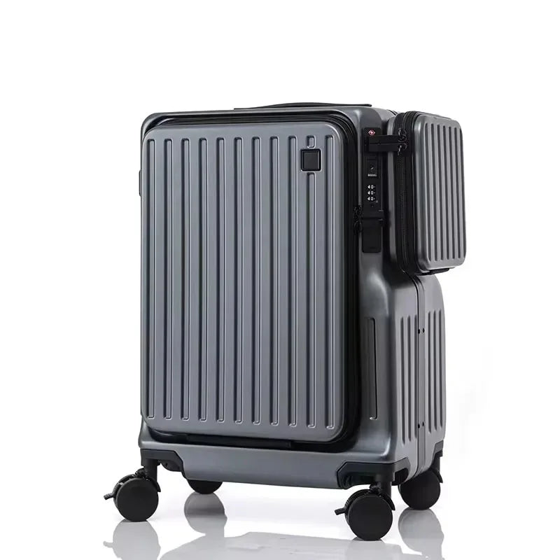 Multifunctional Cabin Luggage with Laptop Pocket & USB – ABS+PC Trolley for Business Travel