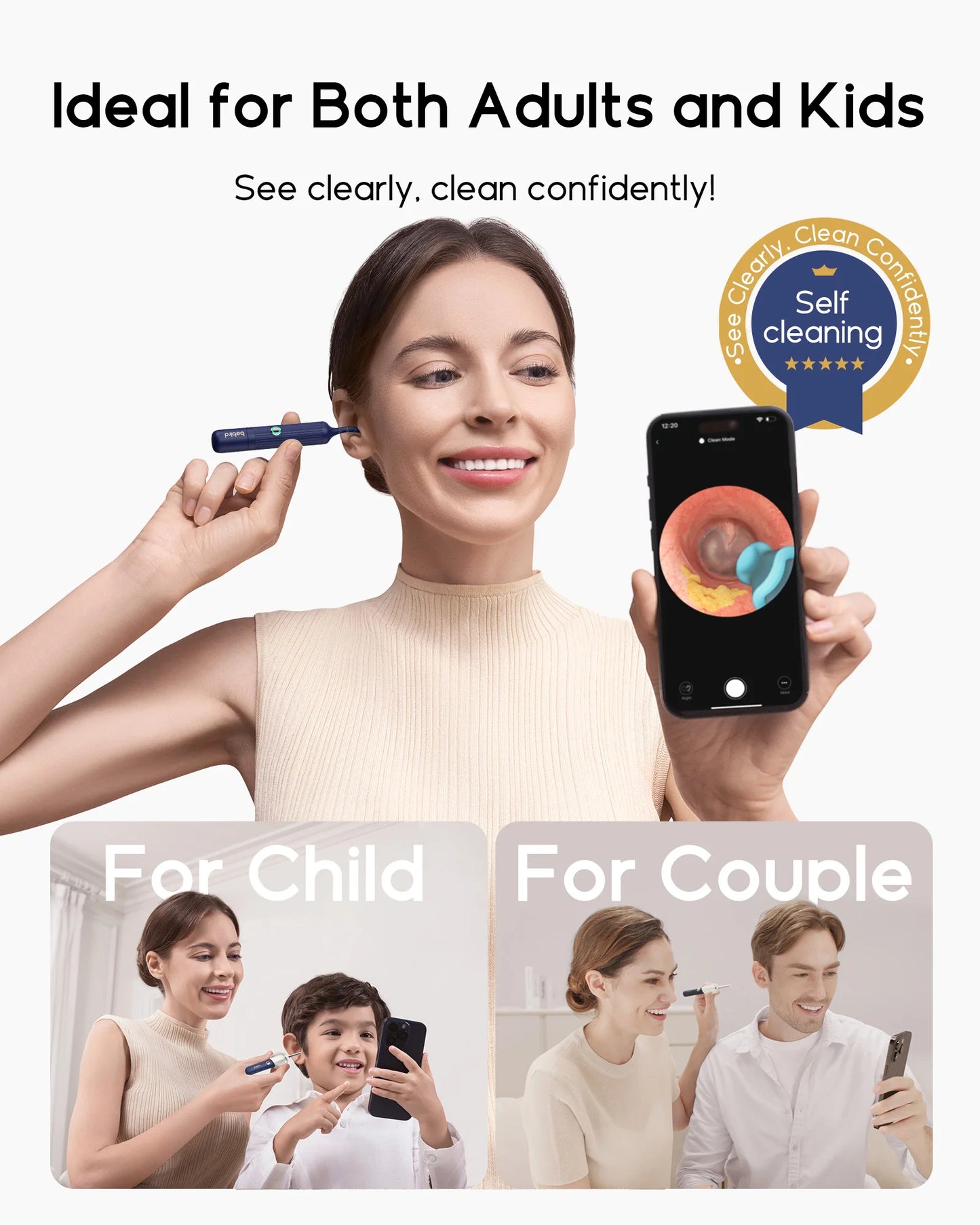 Bebird EarSight Plus I35R – HD Visual Ear Cleaner with Camera & Wireless Tweezers