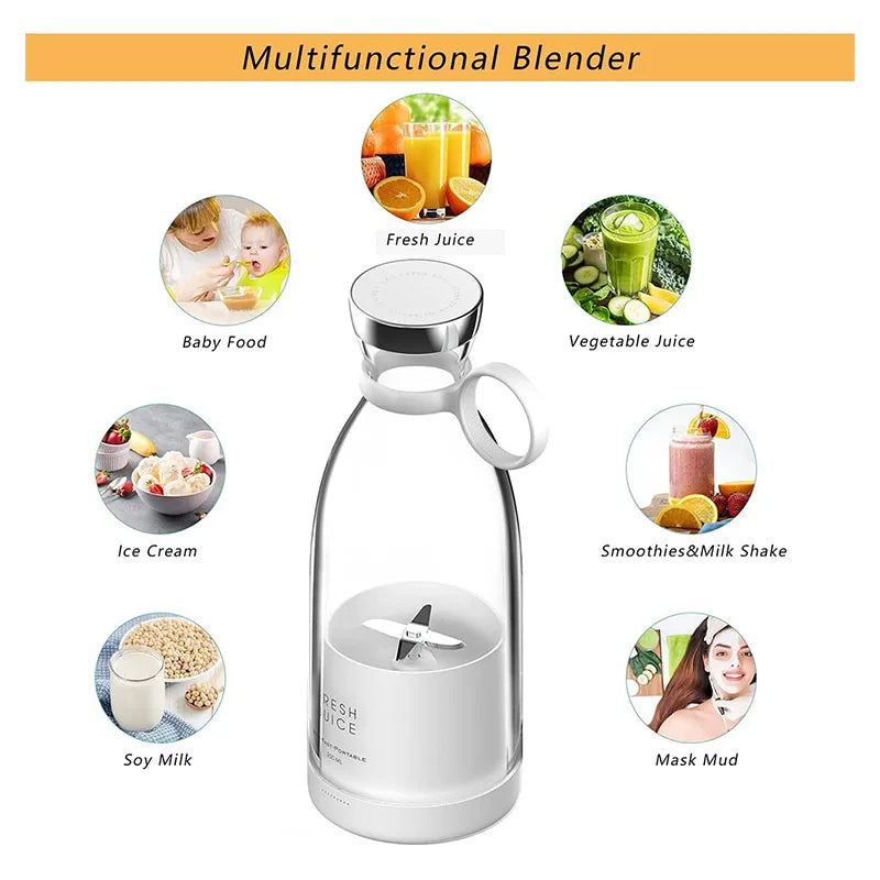 Mini Portable Blender – USB Rechargeable Juicer & Smoothie Maker for Travel, Office & Home