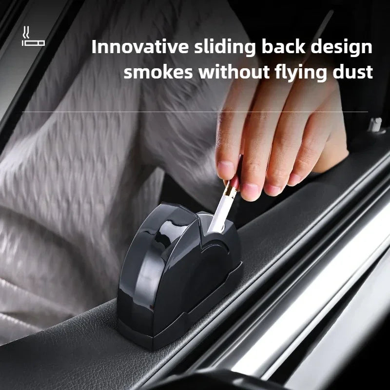 Premium Windproof Car Ashtray – Sleek Metal-Lined Design with Lid, Odor Control, and Stylish Interior Fit