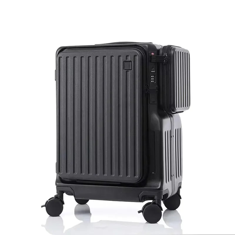 Multifunctional Cabin Luggage with Laptop Pocket & USB – ABS+PC Trolley for Business Travel