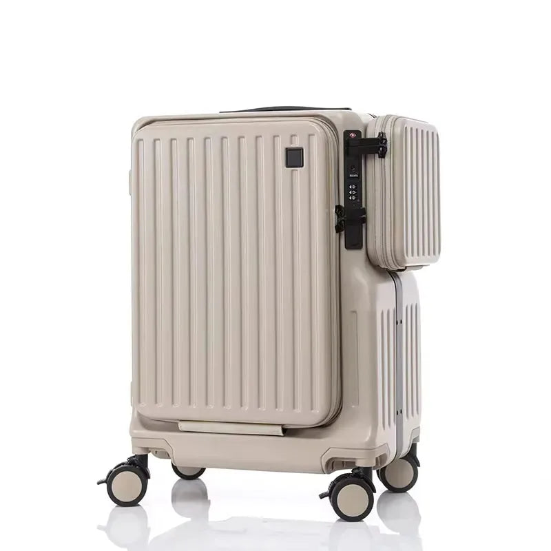 Multifunctional Cabin Luggage with Laptop Pocket & USB – ABS+PC Trolley for Business Travel