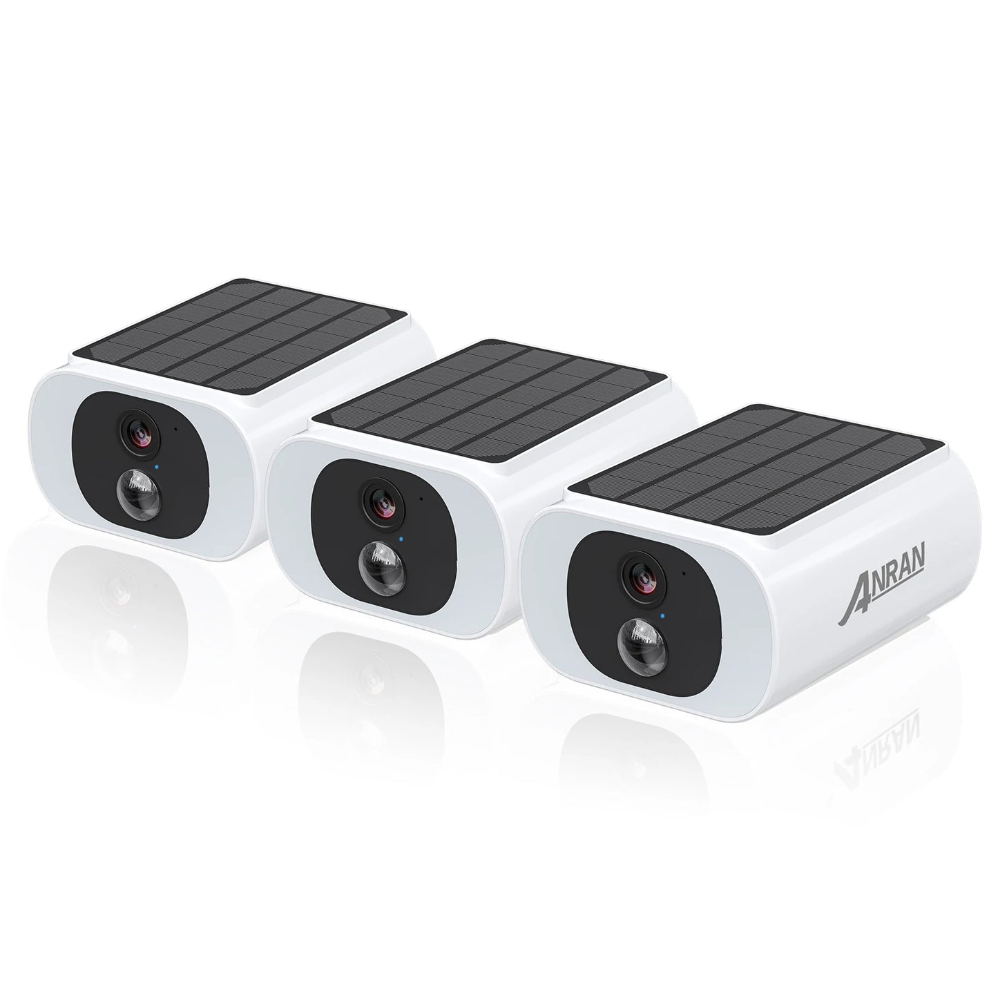 ANRAN Wireless Outdoor Security Camera – 3MP Solar WiFi Camera with Floodlight, Color Night Vision, PIR Motion Detection, 2/3/4 Pack