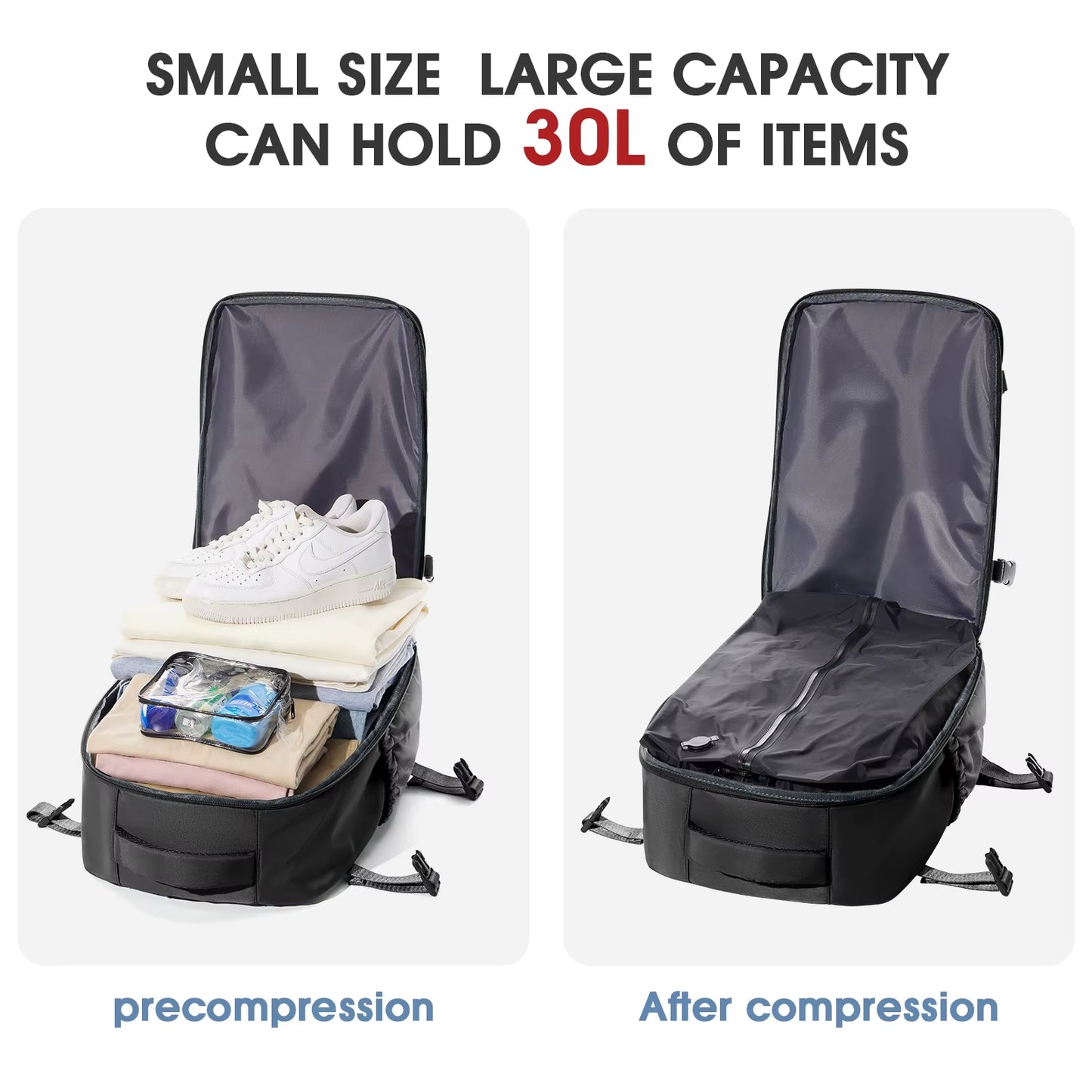 Ultimate Expandable Vacuum Backpack - Large Capacity Business & Travel Bag for Men & Women, Perfect for Laptops & School Essentials