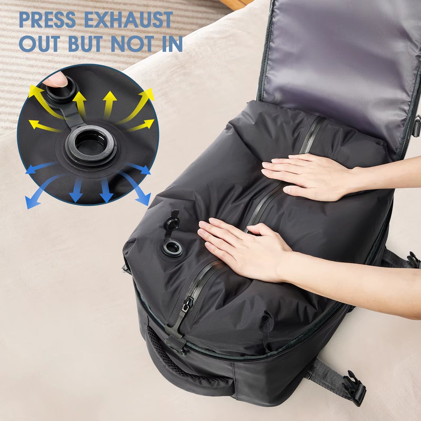 Ultimate Expandable Vacuum Backpack - Large Capacity Business & Travel Bag for Men & Women, Perfect for Laptops & School Essentials