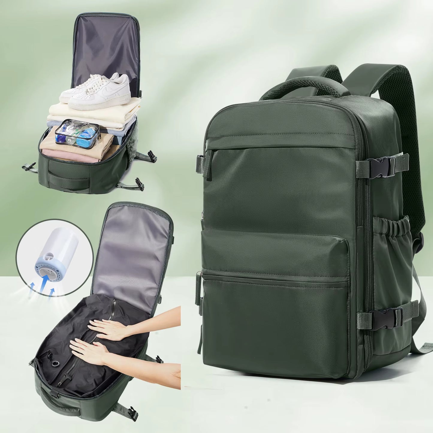 Ultimate Expandable Vacuum Backpack - Large Capacity Business & Travel Bag for Men & Women, Perfect for Laptops & School Essentials