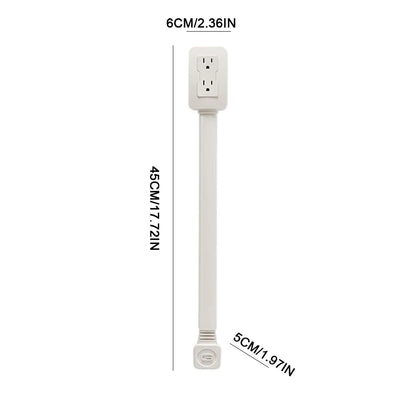 Power Outlet Extender with USB-C – 42/75cm Extension Cord, Fast Charging, US Plug for Sofa, Bedside, or Desk