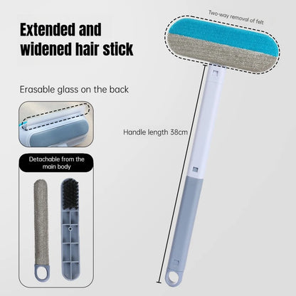 Long Handle Pet Hair Remover Brush Static Cat Hair Cleaner for Carpets Cat Trees Beds Ideal for Cat Furniture Cleaning