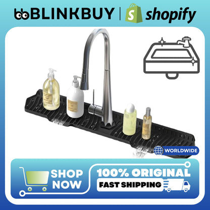 Silicone Kitchen Sink Splash Guard & Draining Mat – 24" / 29.5" Water Barrier Pad for Countertop Protection