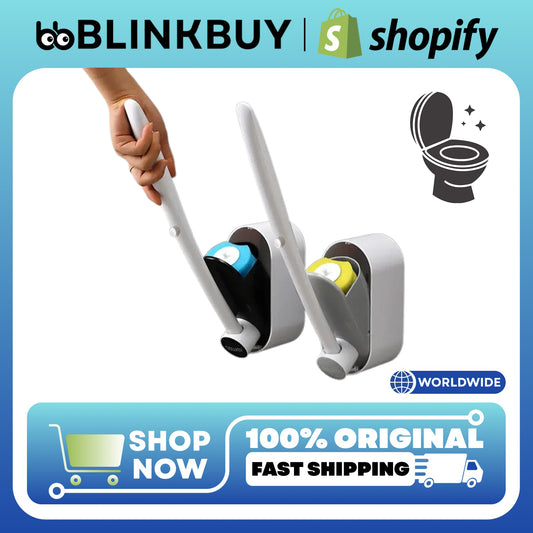 Wall-Mounted Disposable Toilet Brush Set with Long Handle – Replaceable Brush Heads, Deep Clean No Dead Corners, Bathroom Cleaning Tool