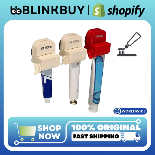 Easy Squeeze Toothpaste Holder with Rack – Manual Dispenser for Neat Bathrooms