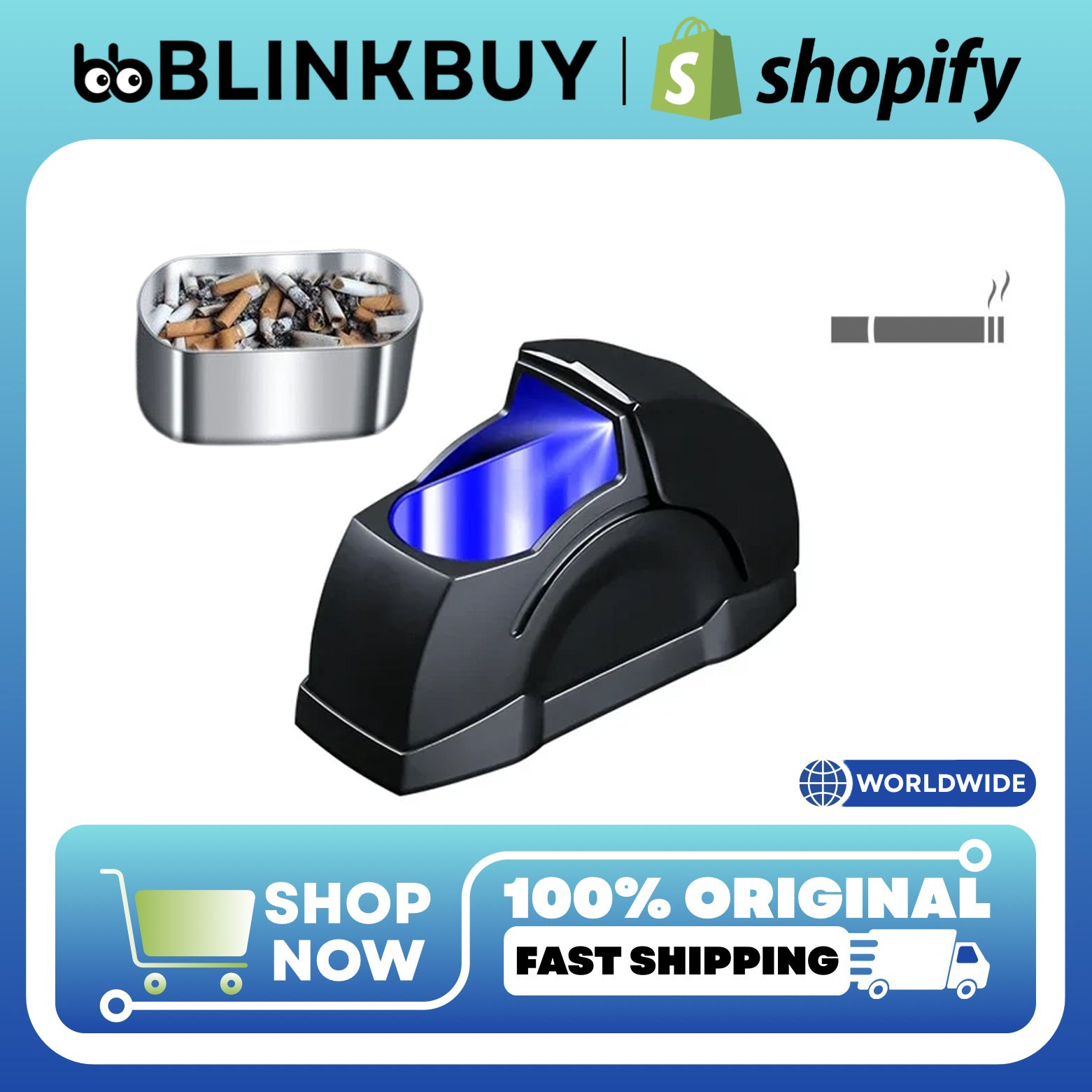 Premium Windproof Car Ashtray – Sleek Metal-Lined Design with Lid, Odor Control, and Stylish Interior Fit
