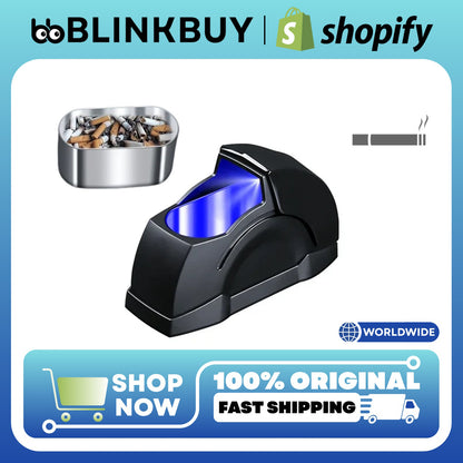 Premium Windproof Car Ashtray – Sleek Metal-Lined Design with Lid, Odor Control, and Stylish Interior Fit