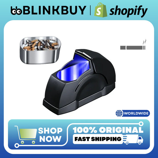 Premium Windproof Car Ashtray – Sleek Metal-Lined Design with Lid, Odor Control, and Stylish Interior Fit