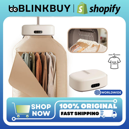 Portable Foldable Electric Clothes Dryer with Remote Control – Compact Travel Laundry Dryer with Timer Function