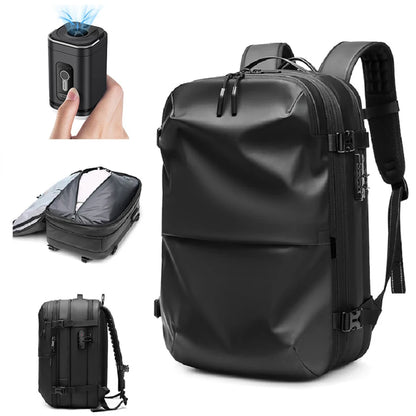 Vacuum Compression Travel Backpack 60L Expandable Air Compression System with TSA Lock Water Resistant Carry-On Luggage