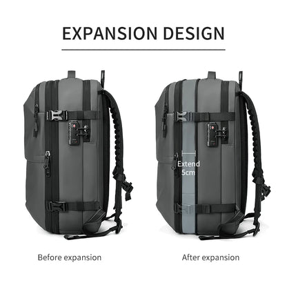 Vacuum Compression Travel Backpack 60L Expandable Air Compression System with TSA Lock Water Resistant Carry-On Luggage
