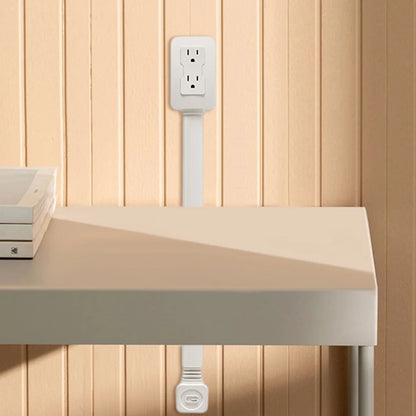 Power Outlet Extender with USB-C – 42/75cm Extension Cord, Fast Charging, US Plug for Sofa, Bedside, or Desk