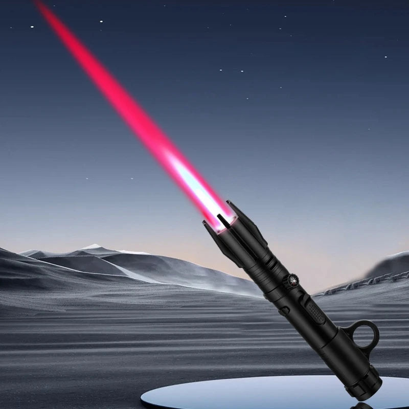 Lightsaber Torch Jet Lighter – Powerful Red Flame Windproof Butane Lighter with Compass | Outdoor, BBQ, Welding & Cigar Use