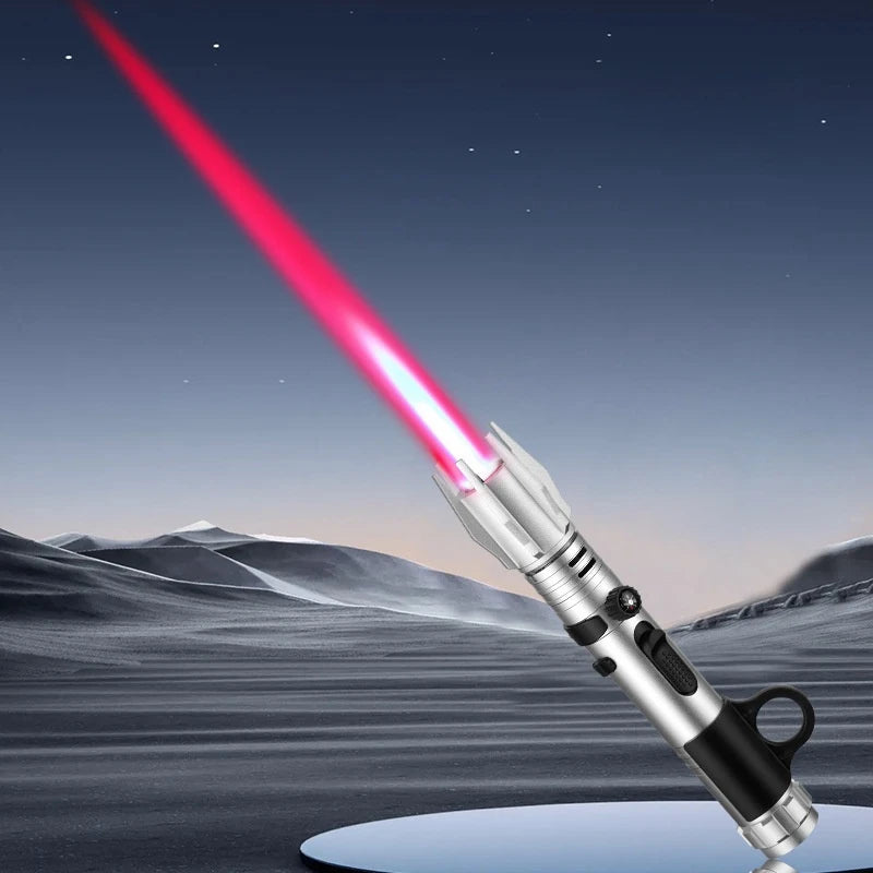 Lightsaber Torch Jet Lighter – Powerful Red Flame Windproof Butane Lighter with Compass | Outdoor, BBQ, Welding & Cigar Use