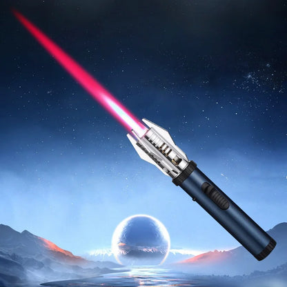 Lightsaber Torch Jet Lighter – Powerful Red Flame Windproof Butane Lighter with Compass | Outdoor, BBQ, Welding & Cigar Use