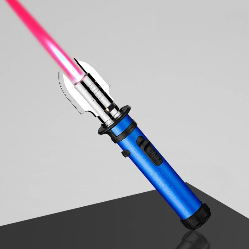Lightsaber Torch Jet Lighter – Powerful Red Flame Windproof Butane Lighter with Compass | Outdoor, BBQ, Welding & Cigar Use