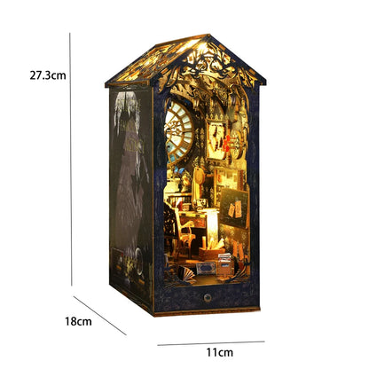 3D Wooden Book Nook DIY Kit – Miniature Dollhouse with LED, Perfect Gift for Adults