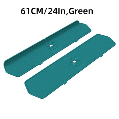 Silicone Kitchen Sink Splash Guard & Draining Mat – 24" / 29.5" Water Barrier Pad for Countertop Protection