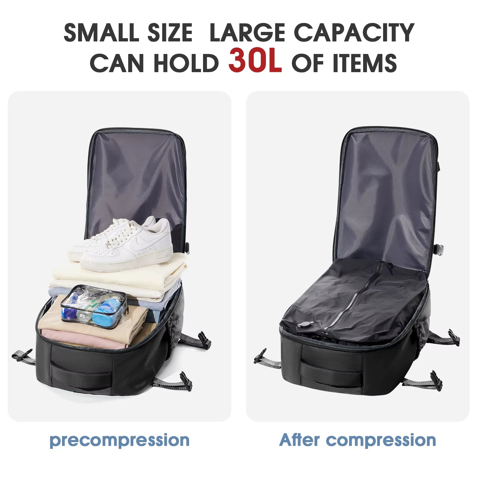 Ultimate Expandable Vacuum Backpack - Large Capacity Business & Travel Bag for Men & Women, Perfect for Laptops & School Essentials